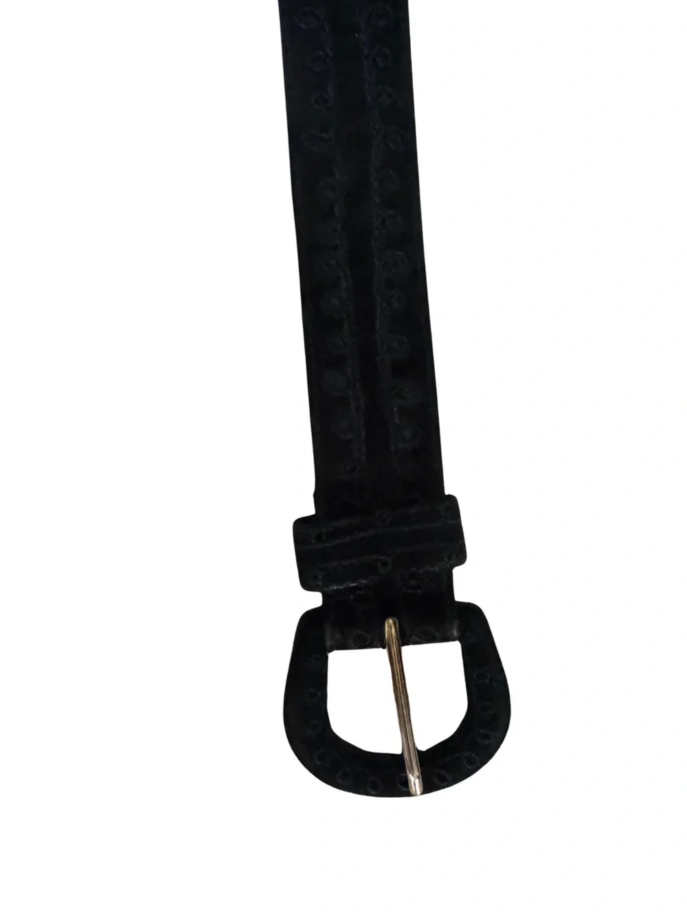 Express Black Suede Belt with Metal Pin Buckle Size M
